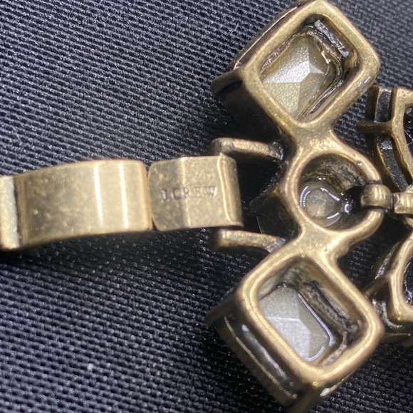 J. Crew Black and Clear Rhinestone Bracelet Gold Tone Fashion Statement - Picture 10 of 13